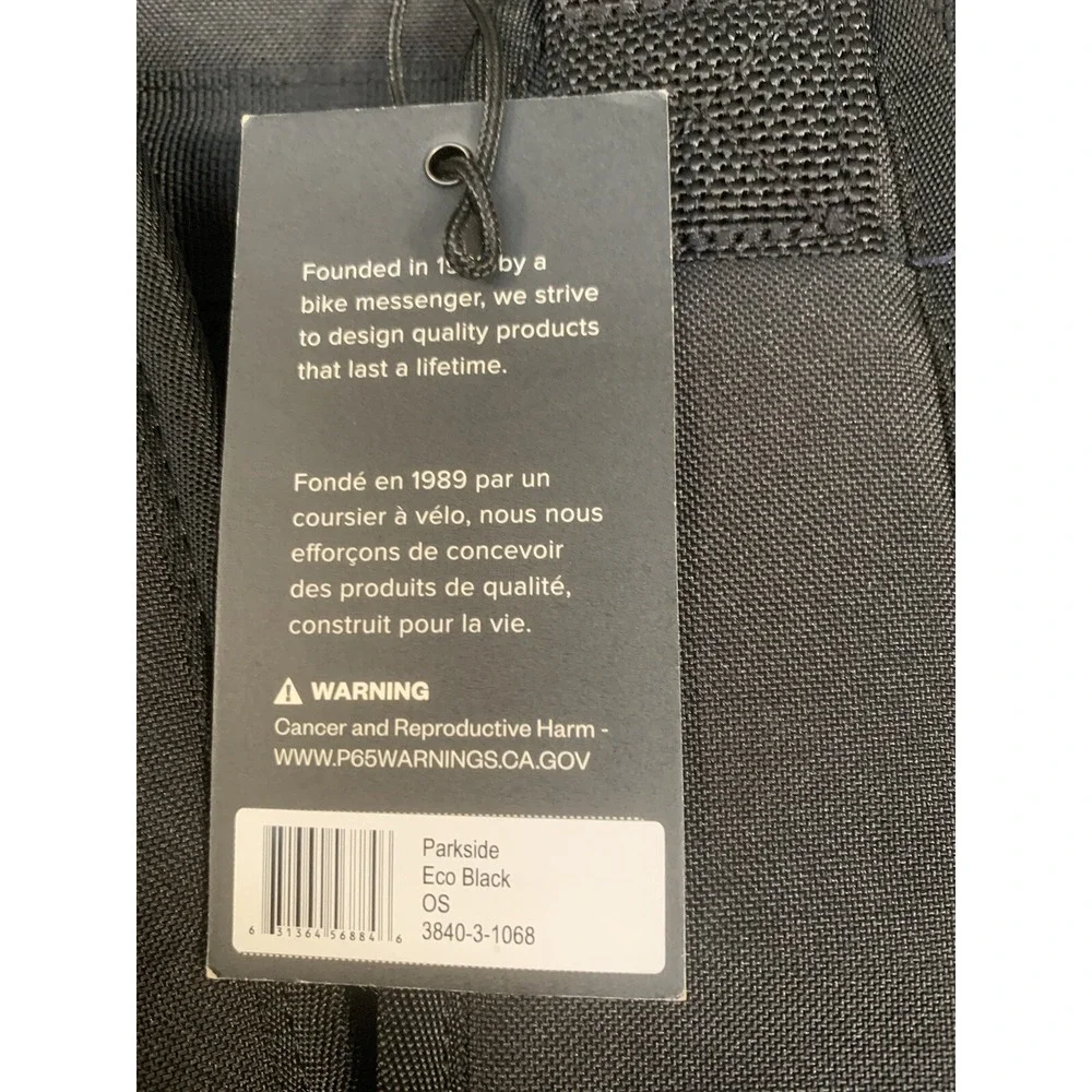 NWT Timbuk2 Parkside Eco Black OS 20 Liter Backpack Unisex 15